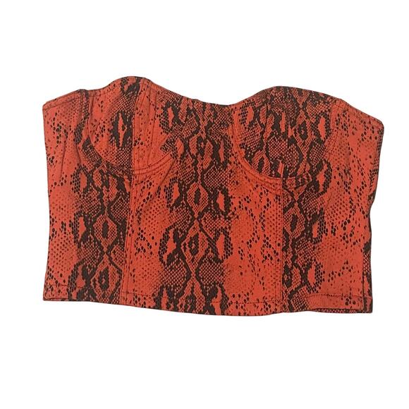 Superdown Tops - Superdown Women’s Crop Corset Top Red Size Medium